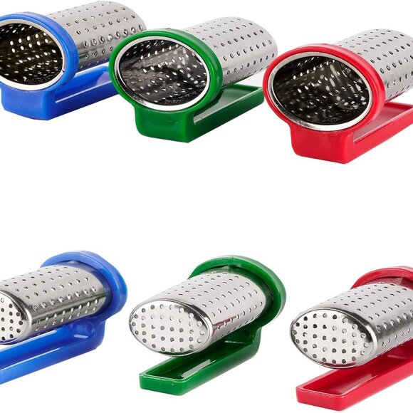 Stainless Steel Tea Filter with a Hook Silicone Handle, The Hook EasilyHung3Pack - Picture 4 of 10